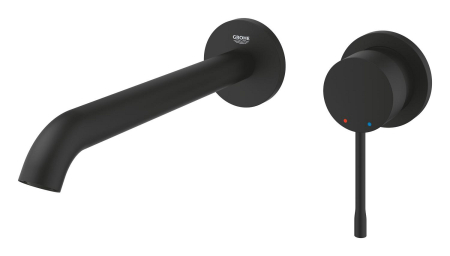 Baterie lavoar Grohe 29193KF1, Essence, pe perete, 230 mm, necesita valva, mat, negru [2]