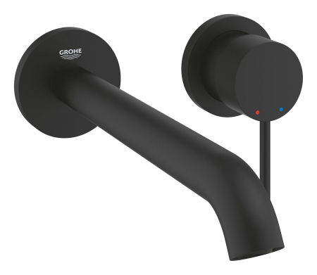 Baie - Baterie lavoar Grohe 29193KF1, Essence, pe perete, 230 mm, necesita valva, mat, negru
