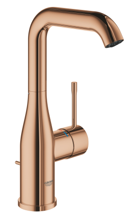 Baie - Baterie lavoar Grohe 32628DA1, Essence, 3/8'', L, 244 mm, ventil, lucios, cupru