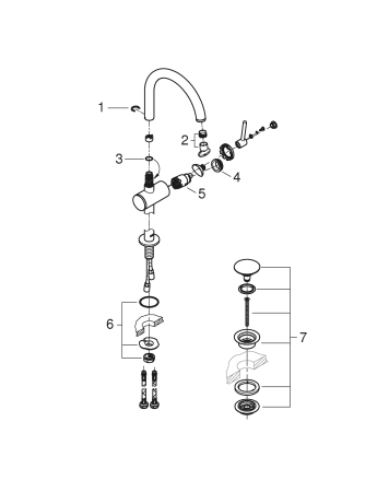Baterie lavoar Grohe 32647AL3, Atrio, 3/8'', marimea XL, pivotanta, ventil push to open, mat, grafit [3]