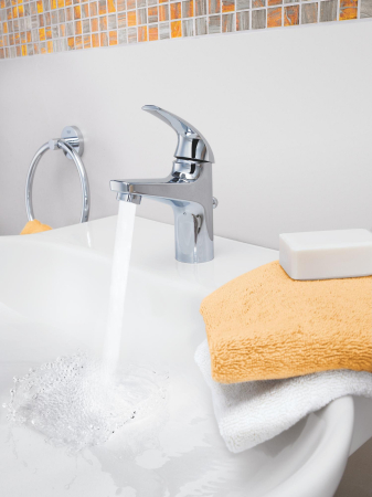 Baterie lavoar Grohe 32805000, BauCurve, tip comanda monocomanda, tip instalare pe lavoar, marime s, crom [10]