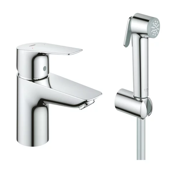 Baterii sanitare - Baterie lavoar Grohe BauEdge New S cu dus igienic crom