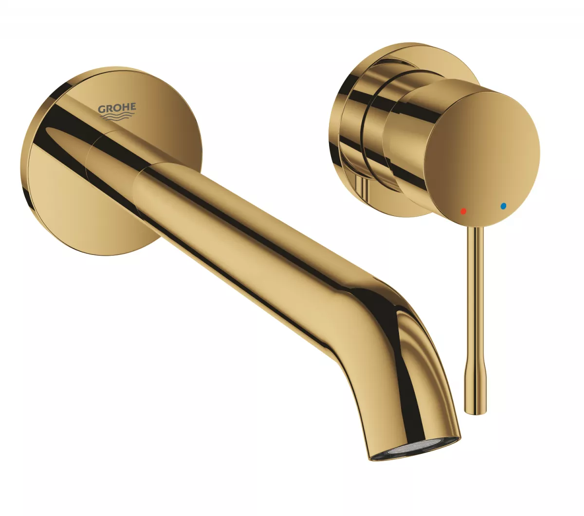 Baterii sanitare - Baterie lavoar Grohe Essence 19967GL1, 1/2'', montare pe perete, monocomanda, 230 mm, lucios, auriu