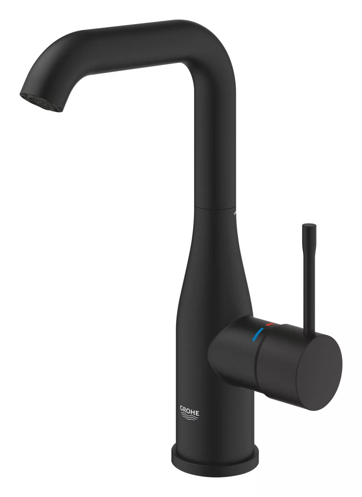 Baterie lavoar Grohe Essence 24177KF1, 3/8'', marimea L, monocomanda, pivotanta, fara ventil, mat, negru [1]