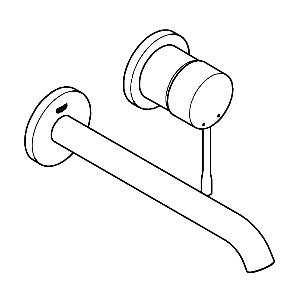 Baterie lavoar Grohe Essence 29193AL1, 1/2'', montare pe perete, 230 mm, necesita valva, mat, grafit [2]