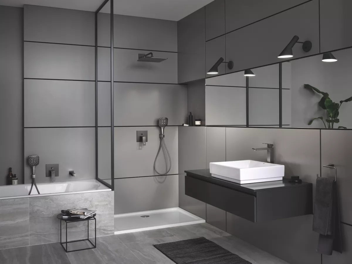 Baterie lavoar Grohe Eurocube 23406AL0, marimea XL, 3/8'', cartus ceramic, mat, grafit [5]