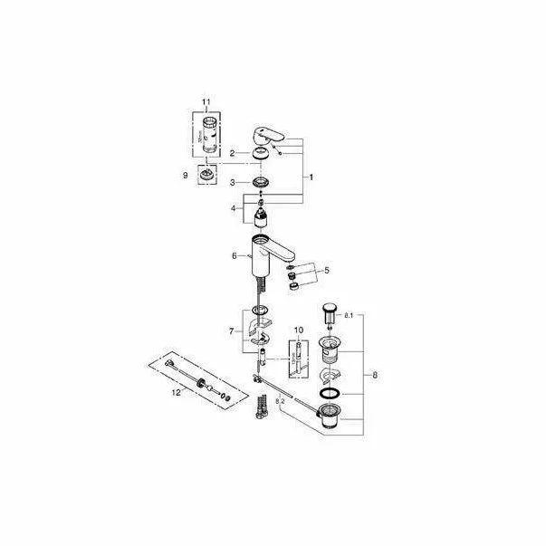 Baterie lavoar Grohe Eurosmart Cosmopolitan M crom lucios [2]