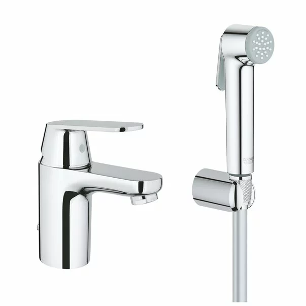 Baterii sanitare - Baterie lavoar Grohe Eurosmart Cosmopolitan S cu dus igienic crom lucios