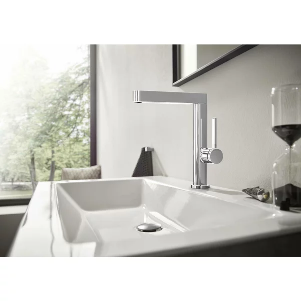 Baterie lavoar Hansgrohe Finoris 230 cu pipa pivotanta si ventil Push-Open crom [2]