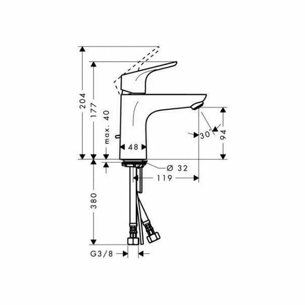 Baterie lavoar Hansgrohe Focus 100 monocomanda crom [1]