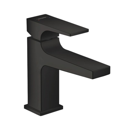 Baie - Baterie lavoar Hansgrohe Metropol 100 cu ventil Push-Open negru mat