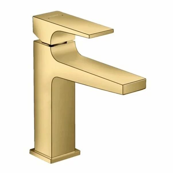 Baterii chiuveta baie - Baterie lavoar Hansgrohe Metropol 110 cu ventil Push-Open auriu lucios