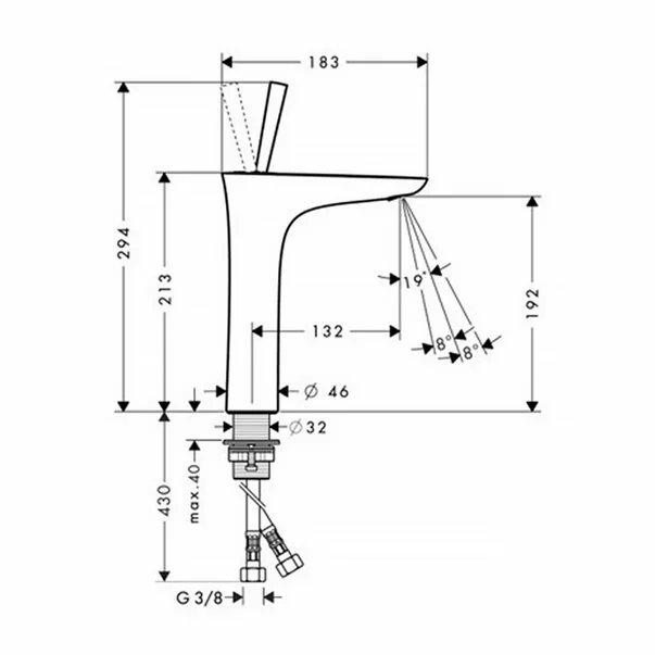Baterie lavoar Hansgrohe PuraVida 200 alb - crom cu ventil Push-Open [1]