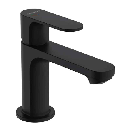 Baterii sanitare - Baterie lavoar Hansgrohe, Rebris S 80, fără ventil, EcoSmart, CoolStart, negru mat
