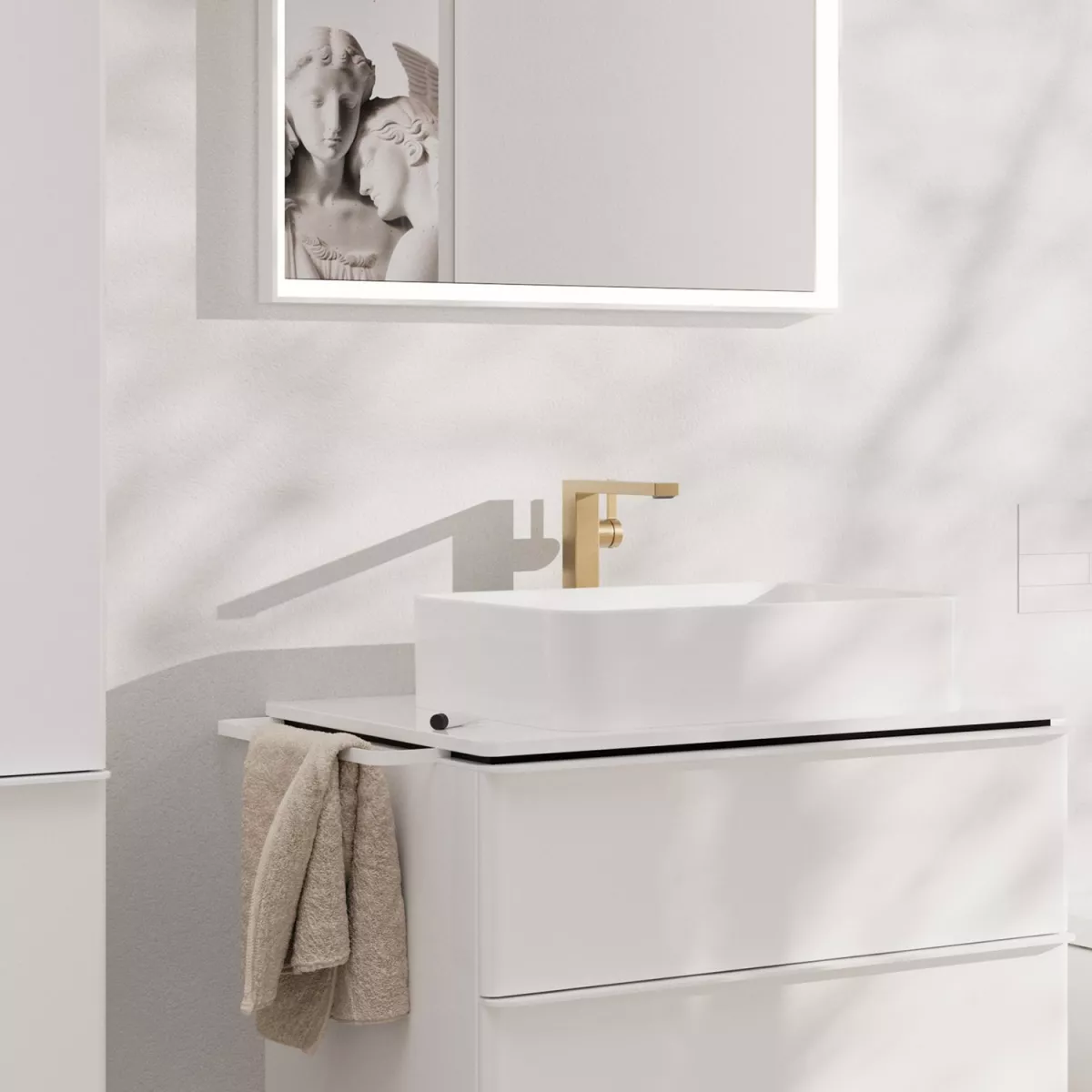 Baterie lavoar Hansgrohe Tecturis E, XL, 260 mm, pornire rece, ventil, mat, bronz, 73070140 [2]