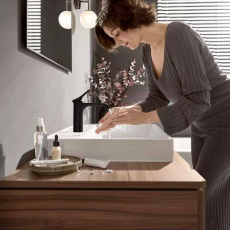 Baterie lavoar Hansgrohe, Vivenis 110, CoolStart, fără ventil, negru mat [3]
