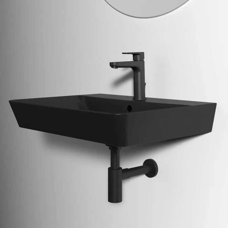 Baterie lavoar Ideal Standard Cerafine BC699XG, 3/8'', marimea M, monocomanda, cartus ceramic, ventil cu tija, mat, negru [6]