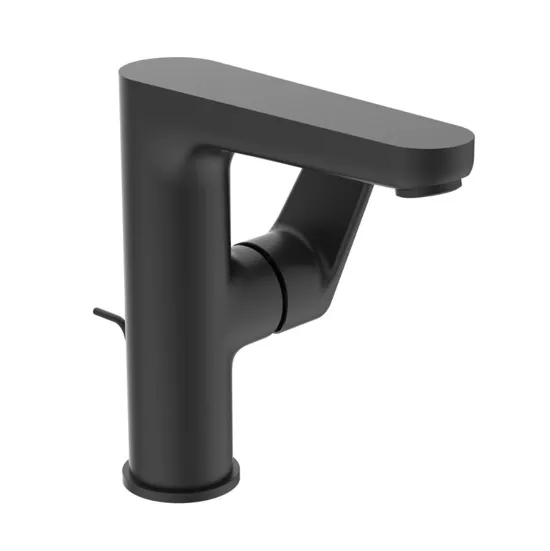 Baterii sanitare - Baterie lavoar Ideal Standard Ceraline BC703XG, 3/8'', marimea L, monocomanda, cartus ceramic, evacuare cu tija, mat, negru