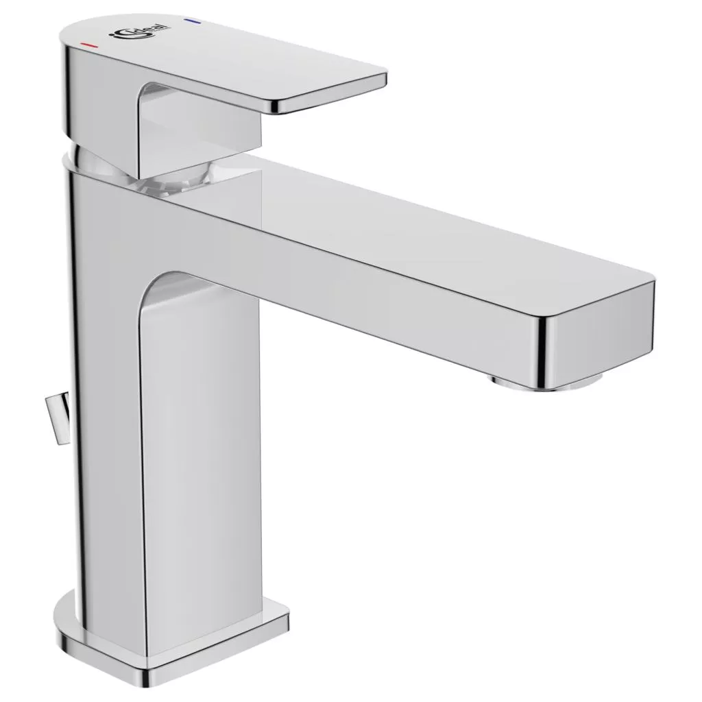 Baterii sanitare - Baterie lavoar Ideal Standard Edge A7101, 3/8'', marimea M, monocomanda, cartus ceramic, pop-up metalic, crom