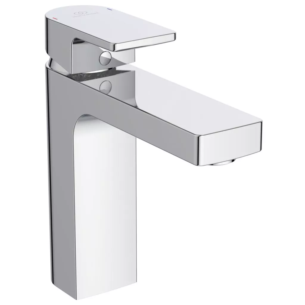 Baterii sanitare - Baterie lavoar Ideal Standard Edge A7109AA, 3/8'', marimea L, monocomanda, cartus ceramic, evacuare cu tija, crom