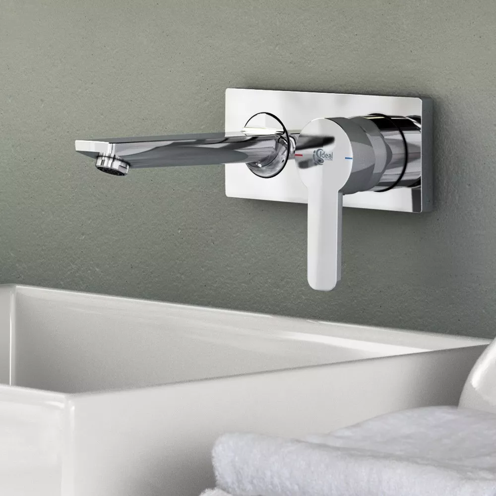 Baterie lavoar Ideal Standard Gio A6107AA, 1/2'', montare pe perete, L 17.2 cm, monocomanda, cartus ceramic, necesita set fixare, crom [2]