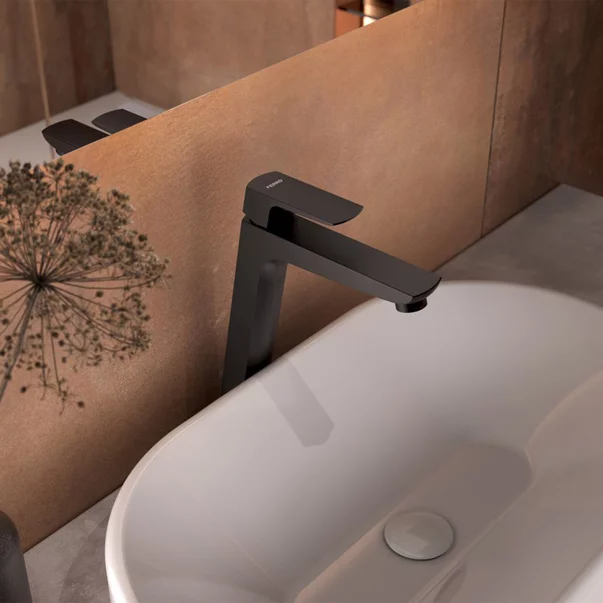 Baterie lavoar inalta Ferro Vitto Verdeline monocomanda gri Gun Metal mat [1]