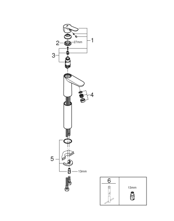Baterie lavoar inalta Grohe BauEdge XL crom lucios [2]
