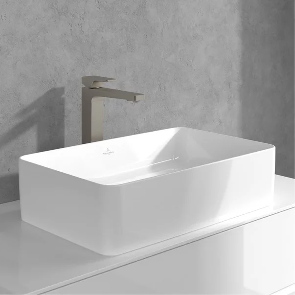 Baterie lavoar inalta Villeroy&Boch Architectura Square nichel periat cu ventil Push-Open [4]