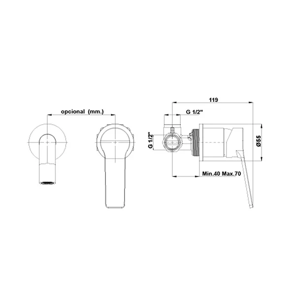 Baterie lavoar incastrata Gala Gadea crom corp ingropat inclus [1]