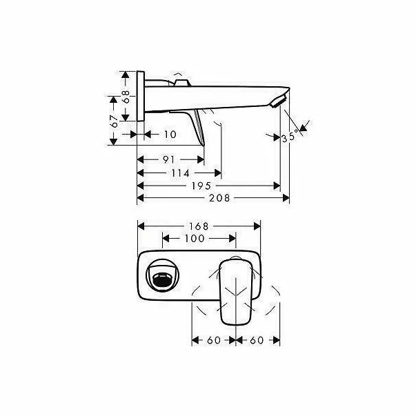 Baterie lavoar incastrata Hansgrohe Logis crom lucios [3]