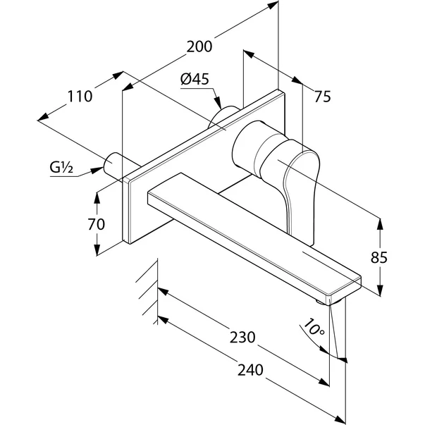 Baterie lavoar incastrata Kludi Zenta SL 23 cm [1]