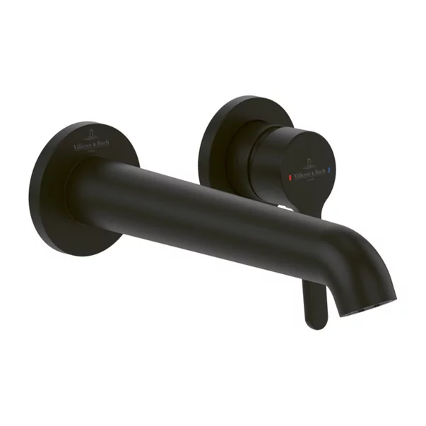 Baterii sanitare - Baterie lavoar incastrata Villeroy&Boch Skyla negru mat pipa 20 cm fara corp ingropat