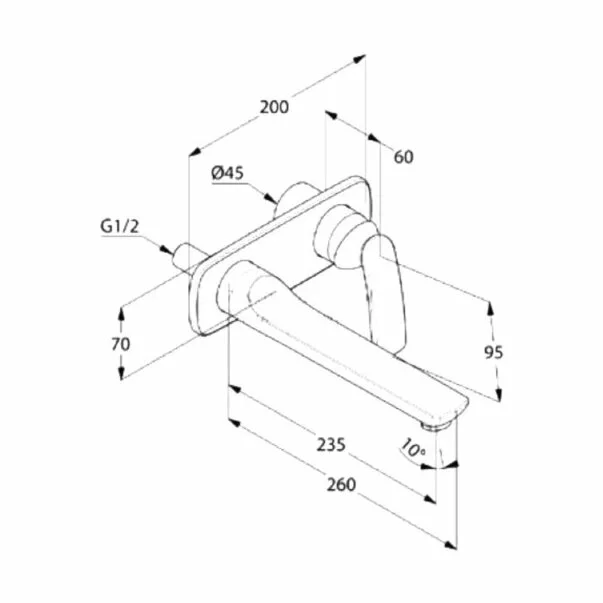 Baterie lavoar Kludi Balance montare pe perete [1]