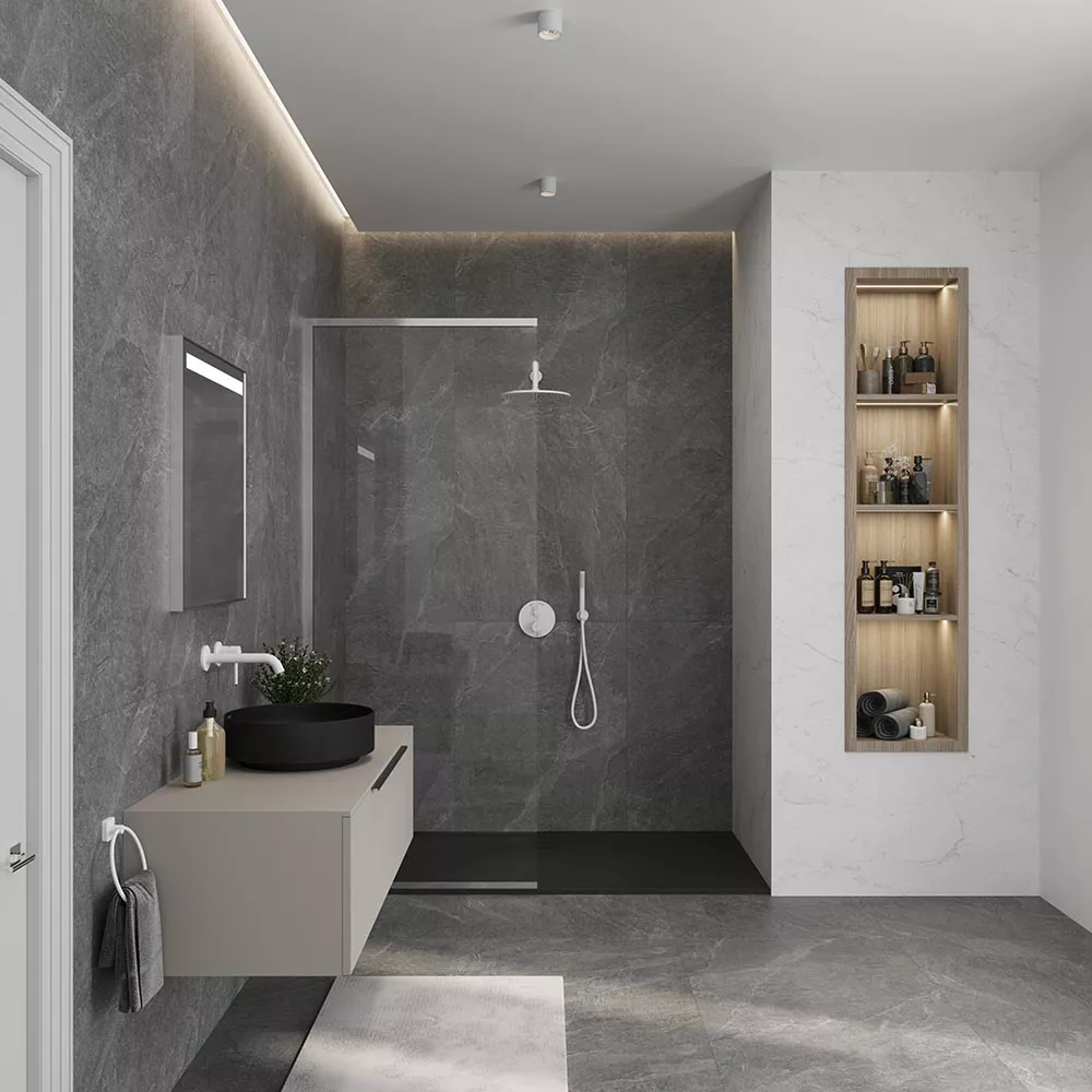 Baterie lavoar Kludi Bozz, pe perete, 230 mm, necesita valva, mat, alb, 382455376 [2]