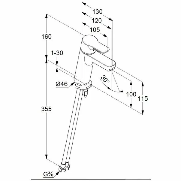 Baterie lavoar Kludi Pure&Easy 100 fara ventil [2]