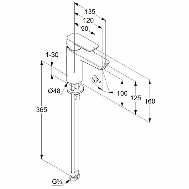 Baterie lavoar Kludi Pure&Style 100 fara ventil [2]