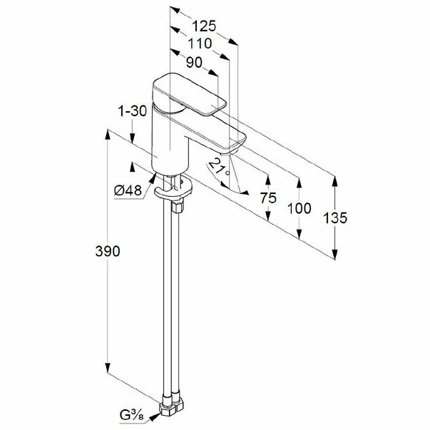 Baterie lavoar Kludi Pure&Style 75 fara ventil [2]