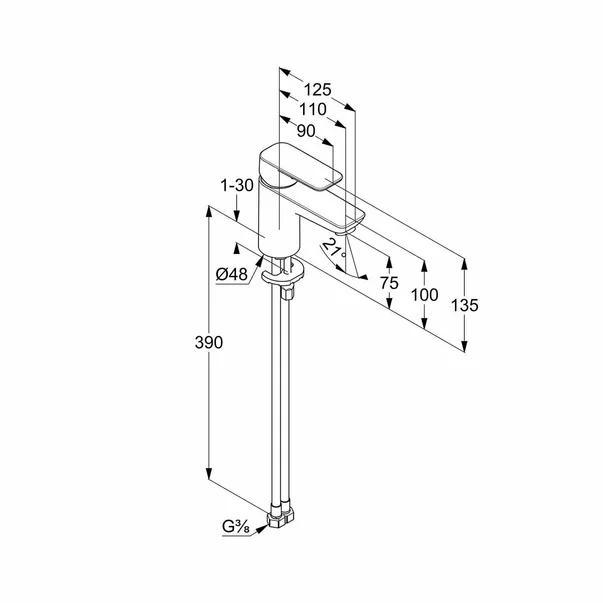 Baterie lavoar Kludi Pure&Style negru monocomanda [1]