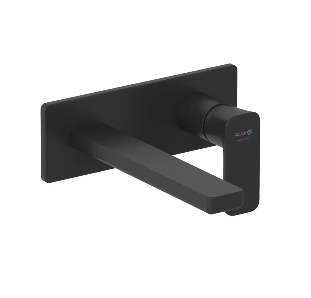 Baterii sanitare - Baterie lavoar Kludi Renon, pe perete, 210 mm, necesita valva, mat, negru, 422443975