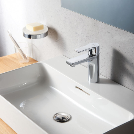 Baterie lavoar, Kludi, Zenta SL 100, cu ventil Push-Open, crom [2]