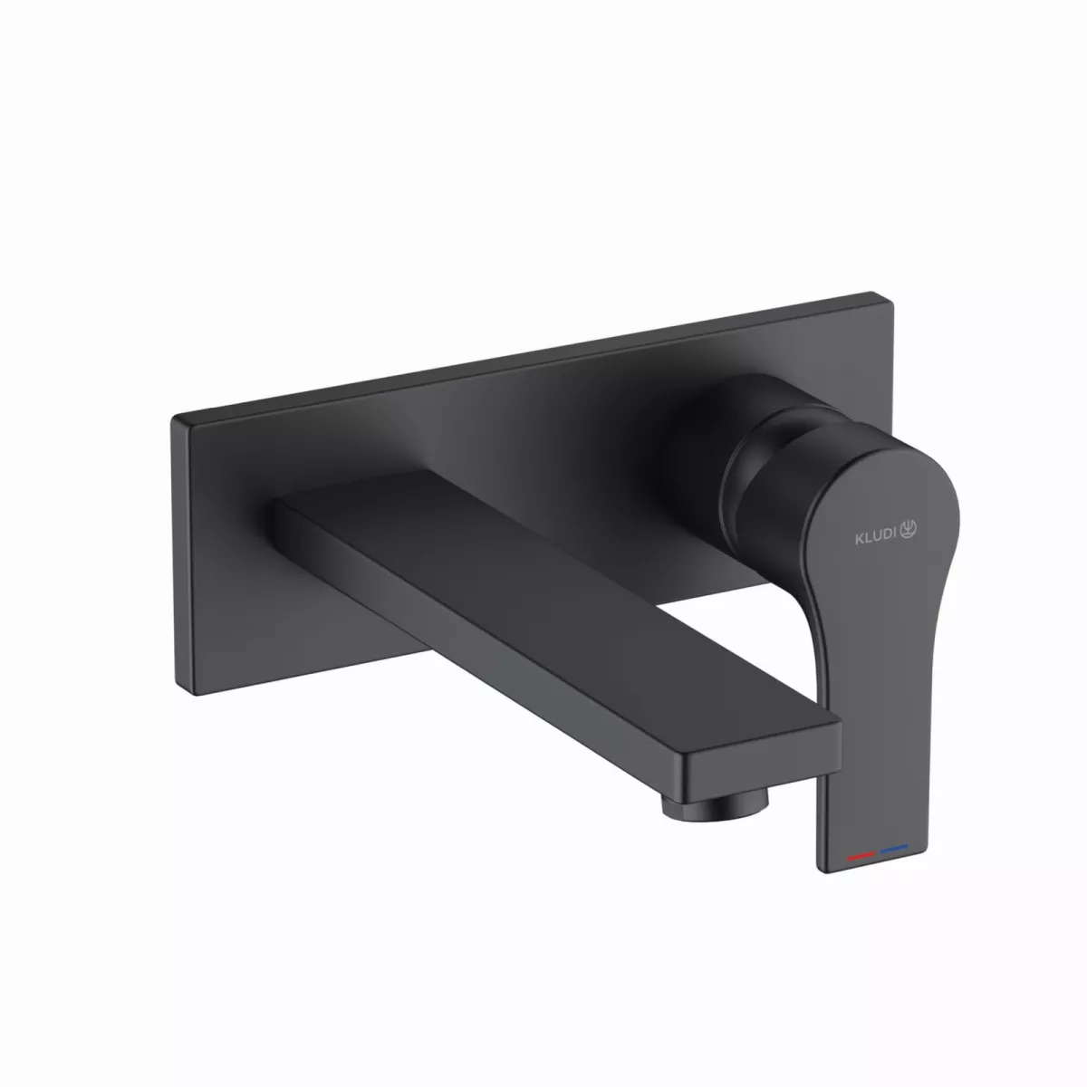 Baterii chiuveta baie - Baterie lavoar Kludi Zenta Sl, pe perete, 205 mm, necesita valva, mat, negru, 482473965
