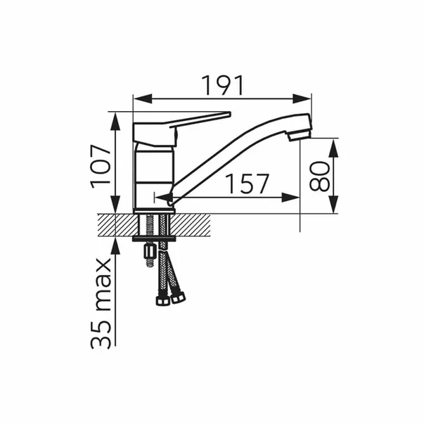 Baterie lavoar monocomanda Ferro Isso crom lucios cu pipa rotatoiva [1]