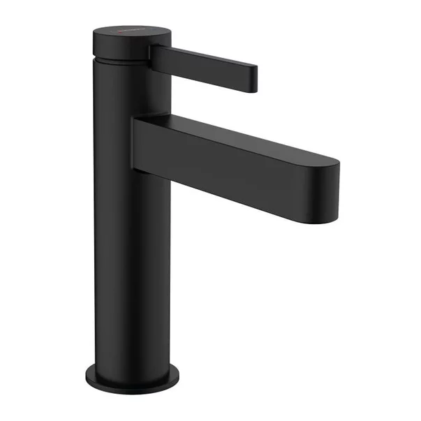 Baterii chiuveta baie - Baterie lavoar monocomanda Hansgrohe Finoris 110 negru cu ventil Pop-Up