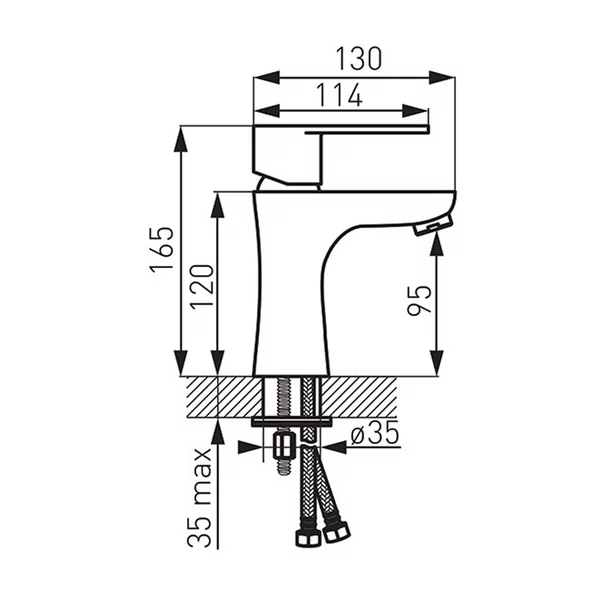 Baterie lavoar negru mat Ferro Algeo [1]