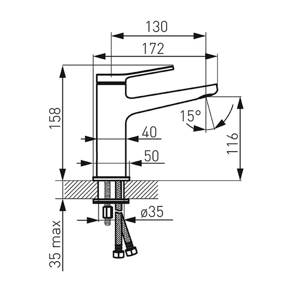 Baterie lavoar negru mat Ferro Stratos [1]