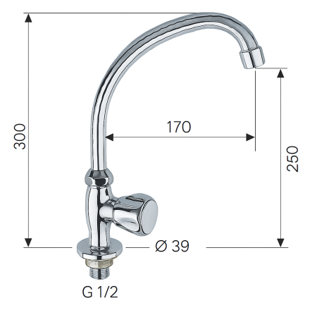 Baterie lavoar Remer Rubinetterie 54EX, monocomanda, montaj pe chiuveta, cartus ceramic, design modern, crom, alama cromata [1]