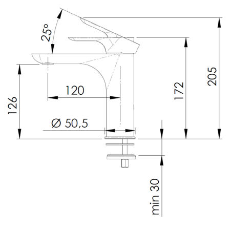 Baterie lavoar Remer Rubinetterie Infinity I11, monocomanda, cartus ceramic, aerator, aspect minimalist, alama sanitara [4]
