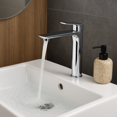 Baterie lavoar Remer Rubinetterie Infinity I11L, monocomanda, cartus ceramic, aerator, finisaj premium, design modern, alama cromata [1]