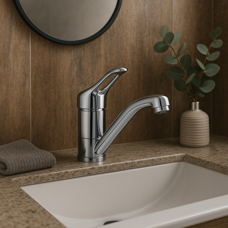 Baterie lavoar Remer Rubinetterie Kiss K11G, monocomanda, finisaj cromat, cartus ceramic, alama sanitara [1]