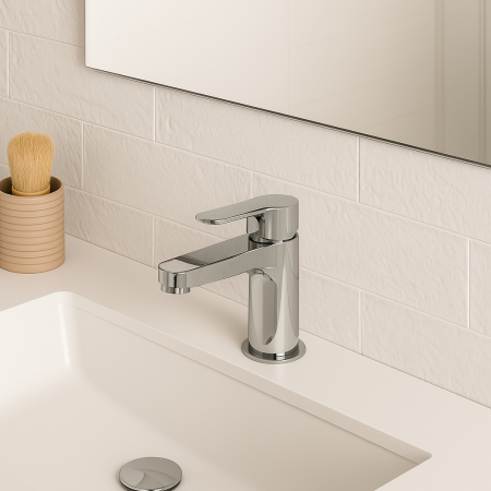 Baterie lavoar Remer Rubinetterie Winner W10P, monocomandata, ventil pop-up, cartus ceramic, crom lucios, alama [1]